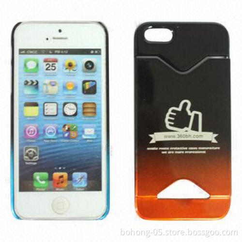 Cases for iPhone 5, Made of PC, Card Monochrome Screen-printed UV